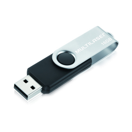 Pen Drive 16GB Multilaser Twist USB 2.0 Preto - Imagem 01