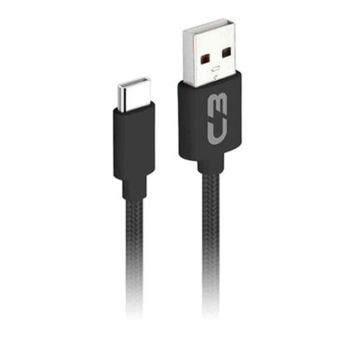Cabo USB Macho X USB-C Macho 1,0M Preto C3 Tech - Imagem 01