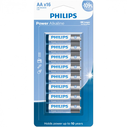 Pilhas Alcalinas Philips 16AA - Imagem 01