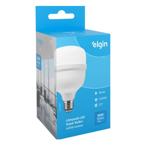 L�mpada Led Bulbo Elgin 4000 Lumens 50w 6500k - Imagem 01