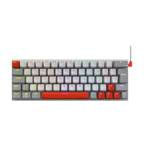 Teclado USB Pcyes Gamer Mec�nico Kuromori Branco (Switch Azul) c/ Led Rainbow - Imagem 01