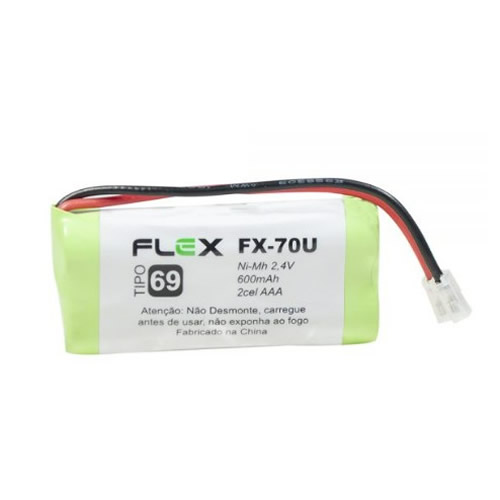 Bateria Para Telefone Sem Fio 2.4V / 600Mah AAA Recarreg�vel Flex (Pinos Separados) - Imagem 01