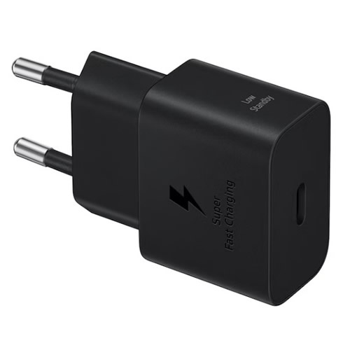 Carregador USB Samsung Preto Turbo 5v 3A 25W c/ Cabo USB-C - Imagem 01