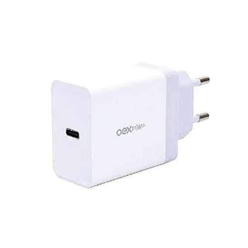 Carregador USB-C Oex 20w s/ Cabo USB-C Branco - Imagem 01