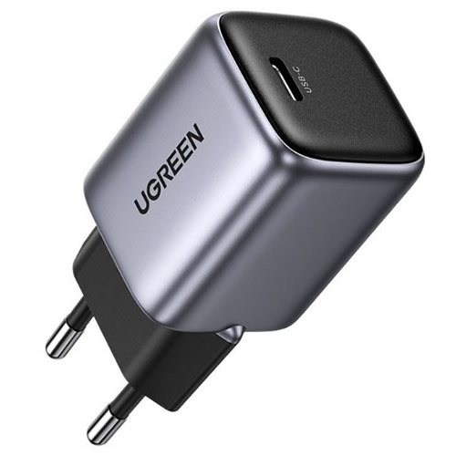Carregador USB-C Ugreen 30w s/ Cabo Preto - Imagem 01