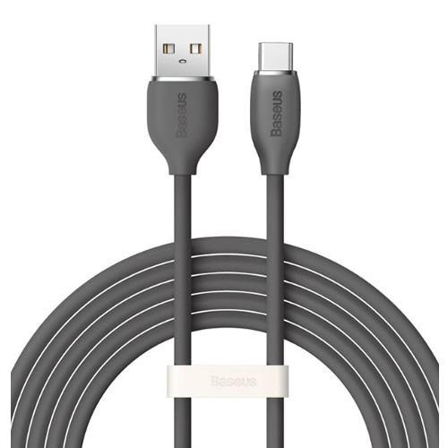 Cabo USB Macho X USB-C Macho Jelly Liquid  Baseus 2,0m Preto - Imagem 01