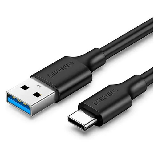 Cabo USB Macho X USB-C Macho 1,5m 3A Preto Ugreen - Imagem 01