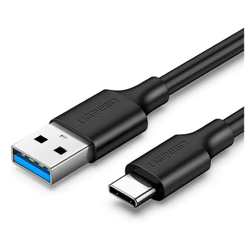 Cabo USB Macho 3.0 x USB-C Macho 2,0m 3A Preto Ugreen - Imagem 01