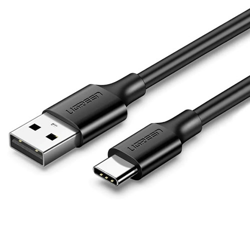 Cabo USB Macho 2.0  X USB-C Macho 1,0m 3A Preto Ugreen - Imagem 01
