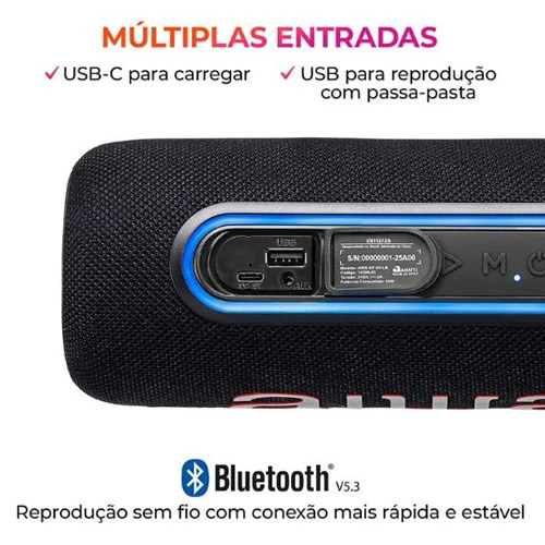 Caixa de Som Aiwa Speaker Bluetooth/USB/P2 30w Preta - Imagem 02