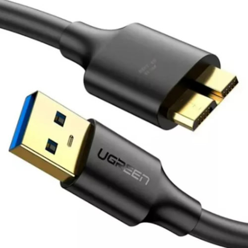 Cabo USB Macho X Micro USB BM 3.0 0,5m Ugreen p/ Hd Externo - Imagem 01