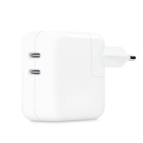 Carregador USB-C Apple 35w c/ 2 USB-C s/ Cabo Original Branco - Imagem 01