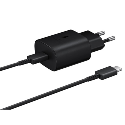 Carregador USB Samsung Preto Turbo 5V 3A 45w c/ Cabo USB-C - Imagem 01