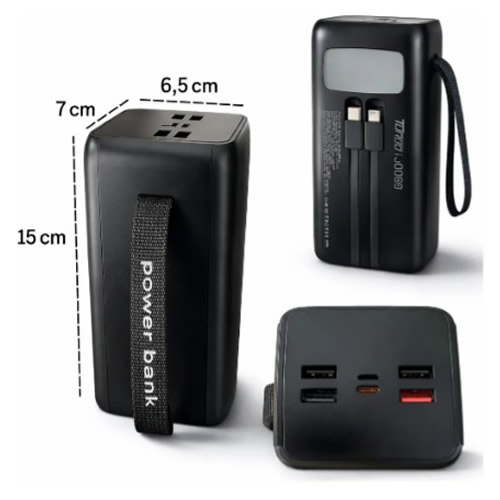 Bateria Port�til USB Power Bank 50000Mah Preto Agold Pro - Imagem 02