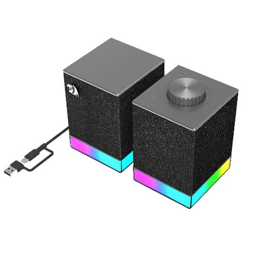 Caixas de Som Redragon Glyph Bluetooth 10w Rms Preta c/ Led RGB - Imagem 02