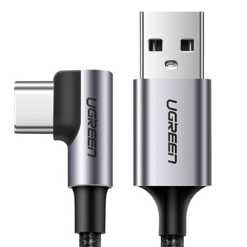 Cabo USB Macho x USB-C Macho 90� 1,0m Ugreen Preto - Imagem 01