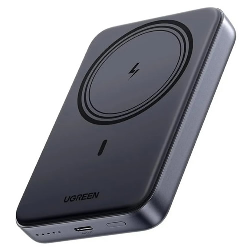 Bateria Port�til USB s/ Fio Magn�tico Powerbank 10000Mah Preto Ugreen - Imagem 01
