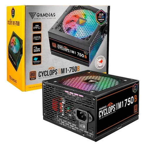Fonte Atx 750w Gamdias Cyclops M1-750B 80 Plus Bronze c/ PCF Ativo - Imagem 01