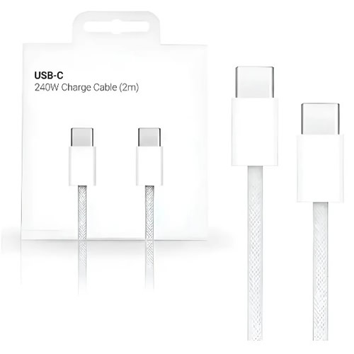Cabo USB-C Macho X USB-C Macho 2,0 240w Branco Original Apple - Imagem 01