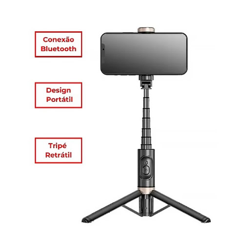 Trip� p/ Smartphone s/ Fio Preto Hmaston - Imagem 02