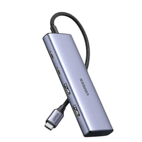 Hub USB-C 2 Portas USB 3.0 + 2P USB-C Ugreen - Imagem 01