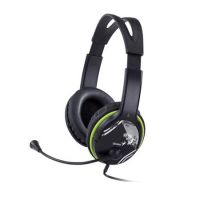 Headphone Genius HS-400A Ergonômico c/ Microfone Preto/Verde (2X P2)