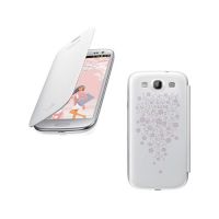 Capa Smartphone Samsung Galaxy SIII Flip Cover Branca/Flores