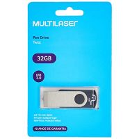 Pen Drive  32GB Multilaser Twist USB 3.0 Preto