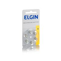 Pilhas 1,4V Elgin PR70 p/ Aparelho Auditivo (Cartela c/ 6 un.)