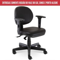 Cadeira Cavaletti Secretria Gir. 4064 c/ Reg. Altura Vinil Preta