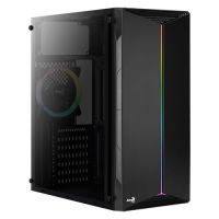 Gabinete ATX Aerocool Split Preto c/ Lateral em Vidro c/ LED RGB