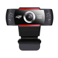 Webcam C3 Tech WB-100BK 1080P c/ Microfone Preta/Vermelha