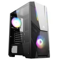Gabinete ATX Fortrek Black Hawk Preto c/ Lateral em Acrlico c/ LED RGB