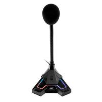 Microfone de Mesa Articulado C3 Tech c/ Led Gamer Preto