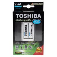 Carregador Pilhas Toshiba c/ 2 Pilhas AA