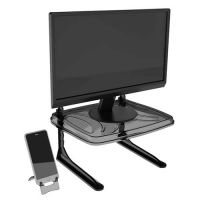 Suporte p/ Monitor + Suporte para Celular Reliza Preto/Fume