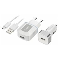 Carregador Veicular/Energia 5V 1A c/ Cabo Micro USB Elgin