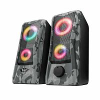 Caixas de Som Trust JAVV Preta Camuflada 12w RMS c/ Led RGB