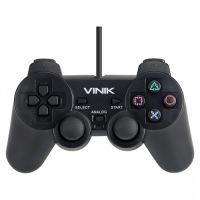 Joystick Vinik P/ PC/Ps2 Preto Estilo Play 2