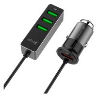 Carregador USB X Veicular 4P 3A Quick Charge Preto C3 Tech