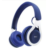Headphone OEX 3 em 1 Bluetooth/P2/Carto SD c/ Microfone Azul/Prata