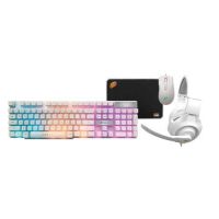 Kit 4 em 1 Mouse/Teclado/Headset e Mouse Pad Thunder Branco OEX c/ LED