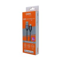 Cabo USB p/ Iphone Lightning OEX 1,5m Prata