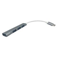 Hub USB-C 4 Portas Prata OEX