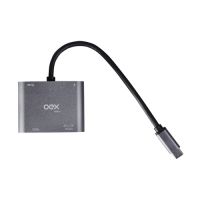 Adaptador 4 em 1 USB-C Macho x HDMI/VGA/USB 3.0/ USB-C Femea Prata OEX