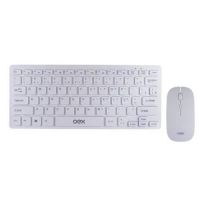 Kit Teclado e Mouse Sem Fio OEX Ultra Slim Branco s/ Pilhas