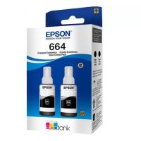 Kir Refil Epson L100/200/210/350/355/365/375/395/495/555 Preto (2 Refis) T664120-2P 70Ml