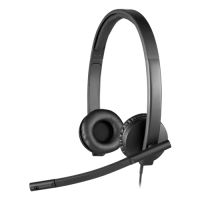Headset Logitech H570E Dual Stereo c/ Microfone Preto (USB)