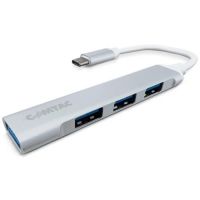 Hub USB-C 3 Portas 2.0 + 1 Porta 3.0 Cinza Comtac