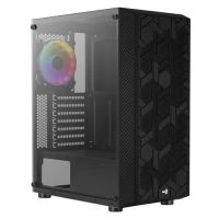 Gabinete ATX Aerocool Hive V3 Preto c/ Lateral em Vidro Temperado c/ Led  RGB